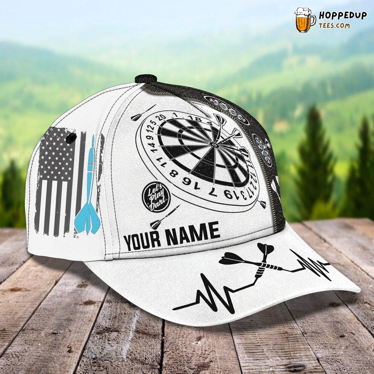 3D Classic Cap Dart Game Personalized Name Unique Enthusiast Hat