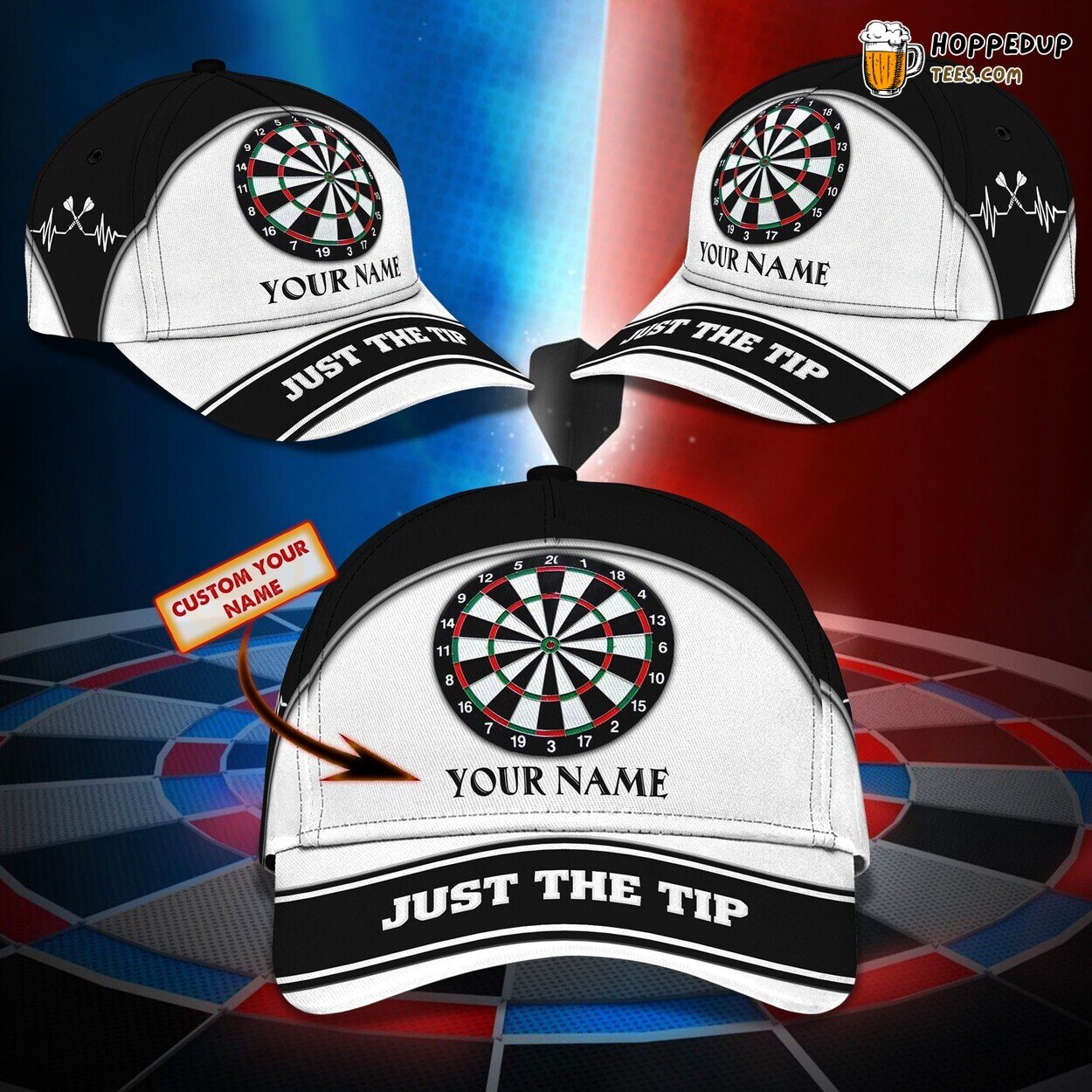 3D Classic Cap Dart Game Thrills Personalized Name Hat Celebration