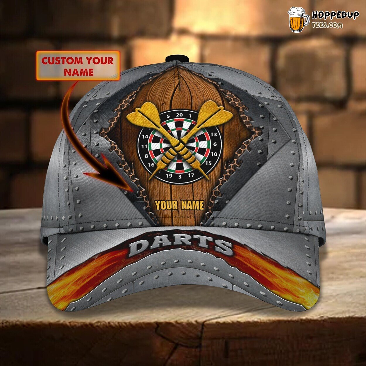 3D Classic Cap Darts Enthusiast Personalized Name Unique Hat Design