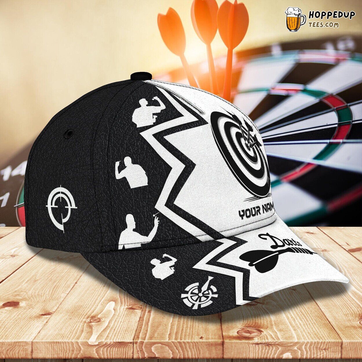 3D Classic Cap Darts Game Enthusiast Personalized Name Stylish Unique Premium Design
