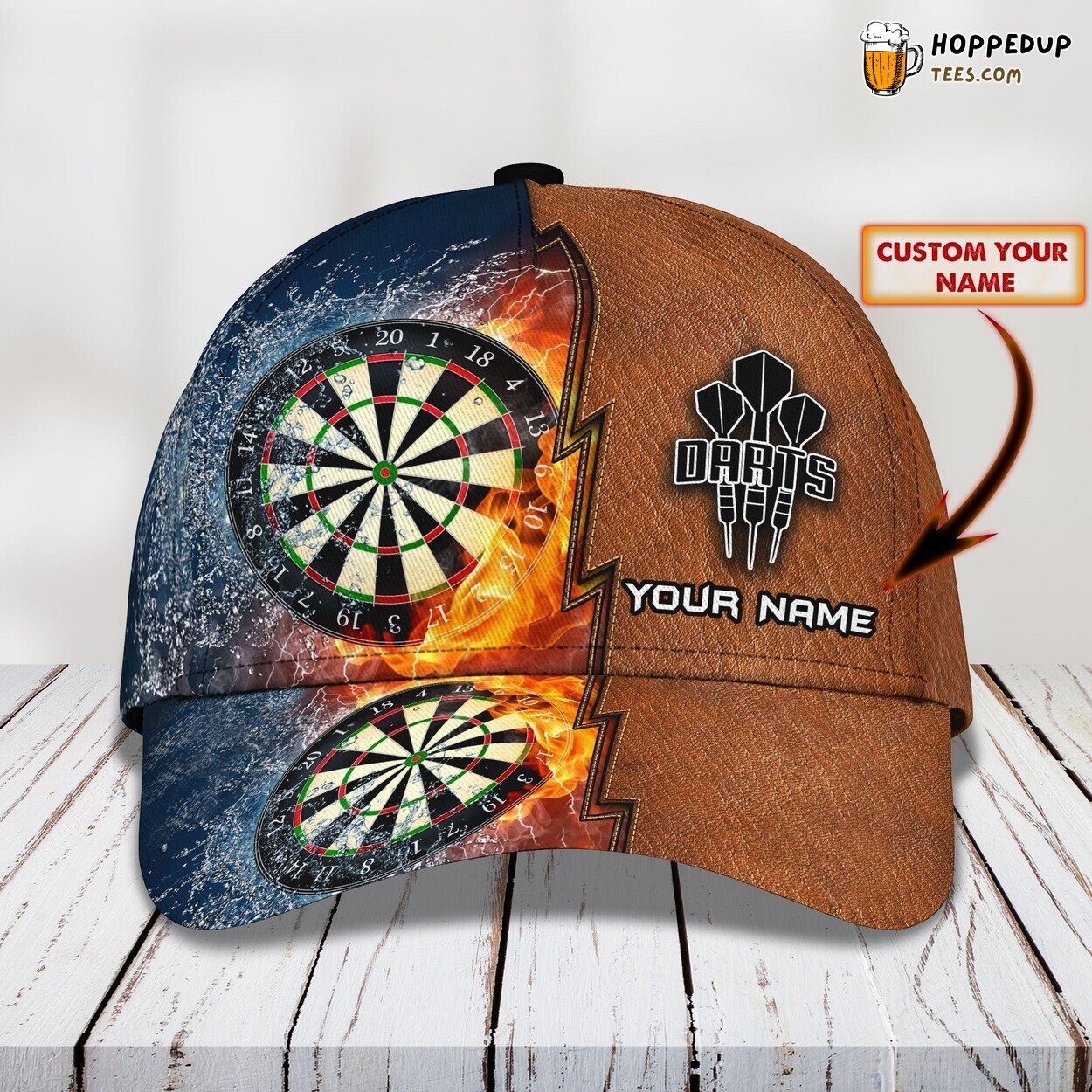 3D Classic Cap Darts Game Enthusiast Personalized Name Unique Hat Design
