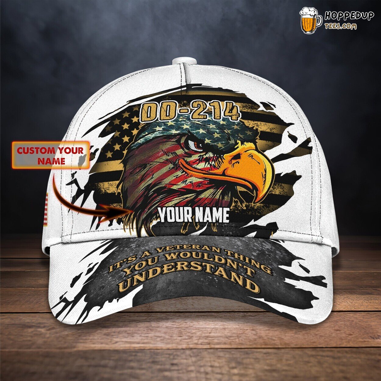3D Classic Cap DD Veteran Pride Personalized Name Classic Hat Unique Design