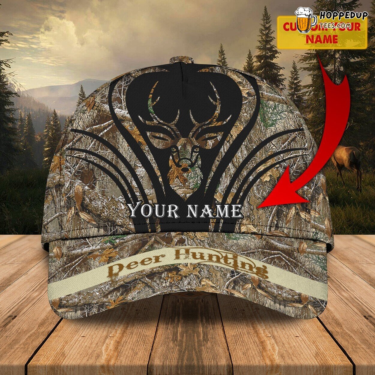 3D Classic Cap Deer Hunting Adventures Personalized Name Hat Unique Series