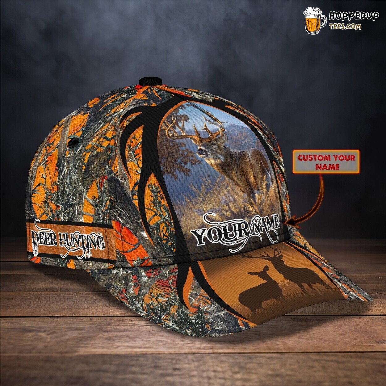 3D Classic Cap Deer Hunting Enthusiasts Personalized Name Hat Design Tribute