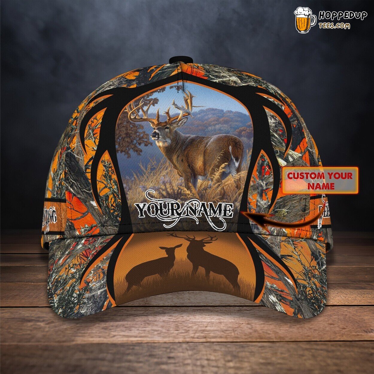 3D Classic Cap Deer Hunting Enthusiasts Personalized Name Hat Design Tribute