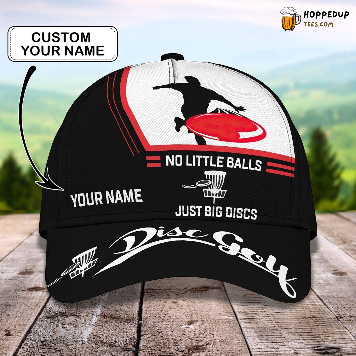 3D Classic Cap Disc Golf Sport Personalized Name Hat Enthusiast Design