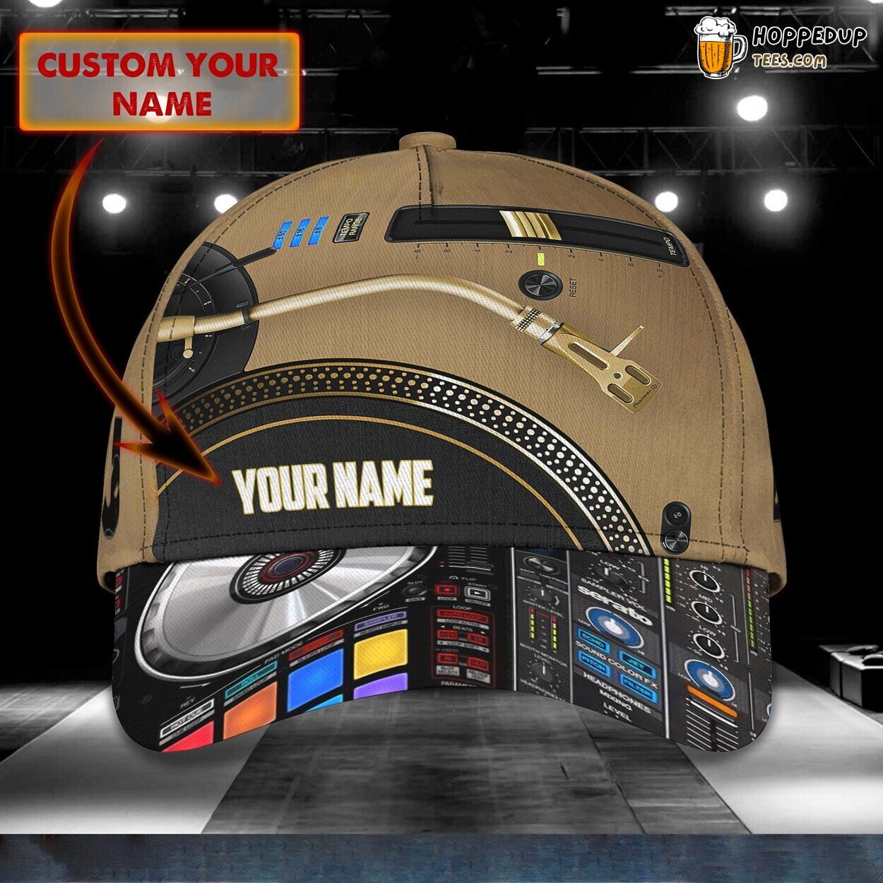 3D Classic Cap Disc Jockey Music Lover Personalized Name Unique Hat
