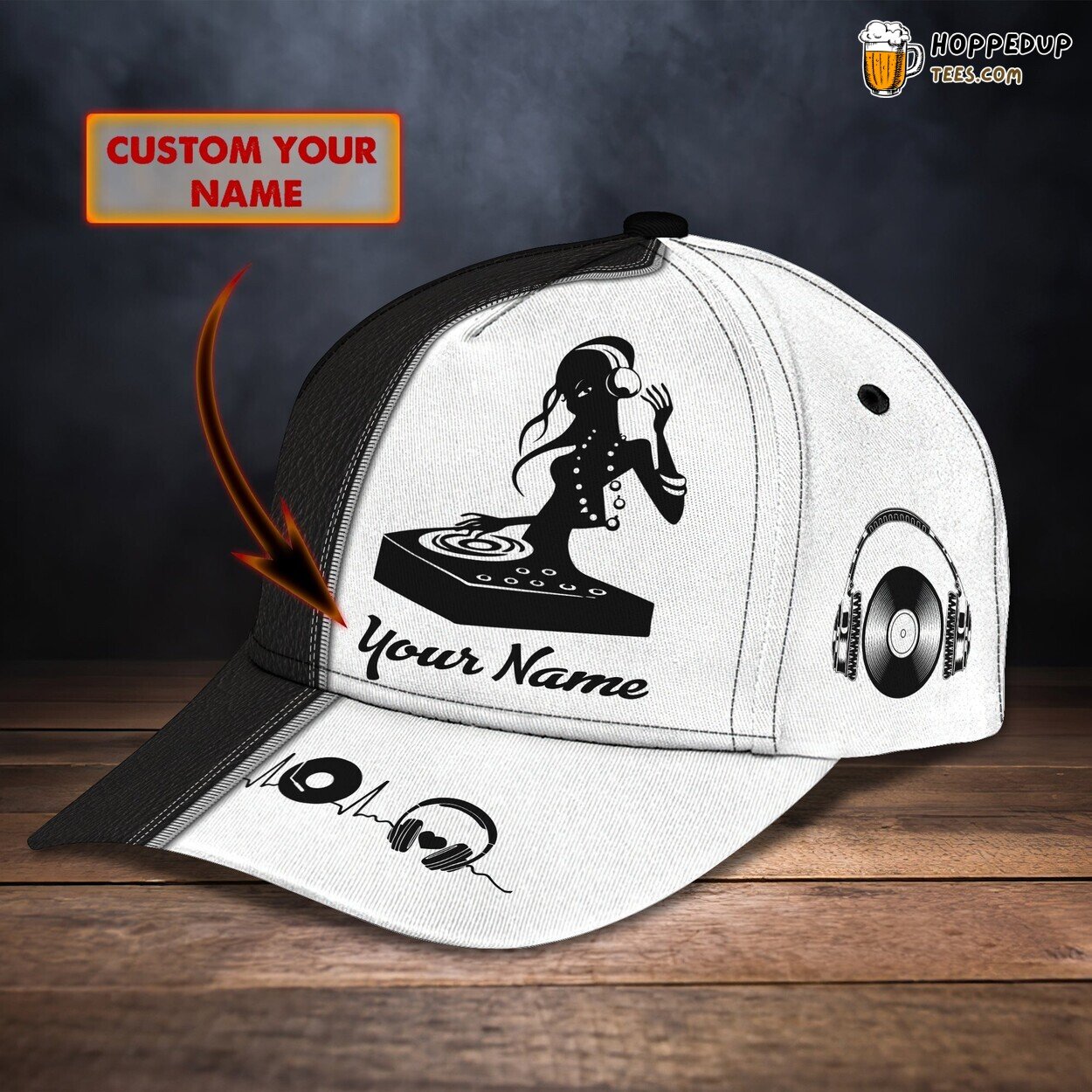3D Classic Cap Dj Girl Personalized Name Unique Stylish Premium Design