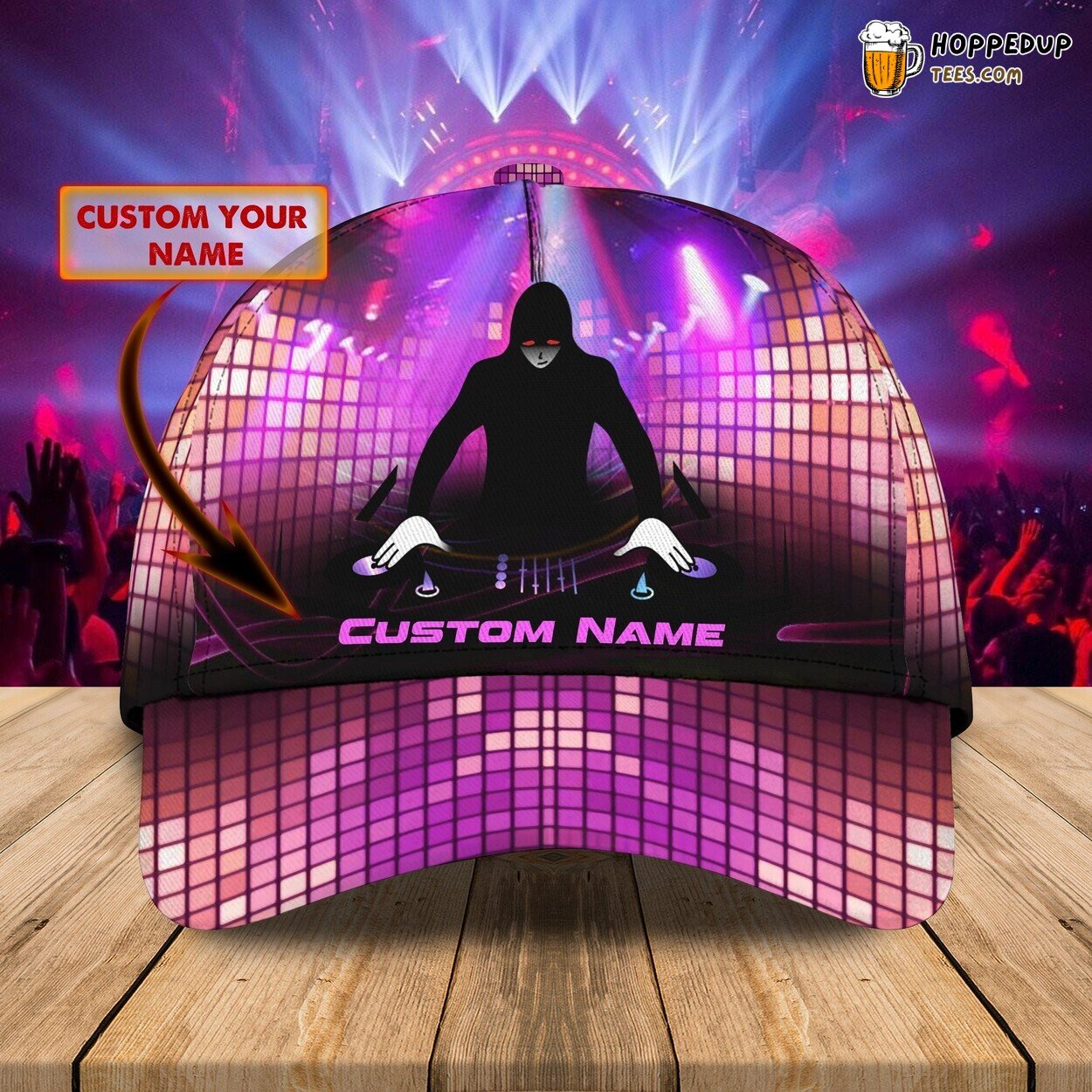 3D Classic Cap DJ Groove Vibes Personalized Name Unique Music Hat Tribute