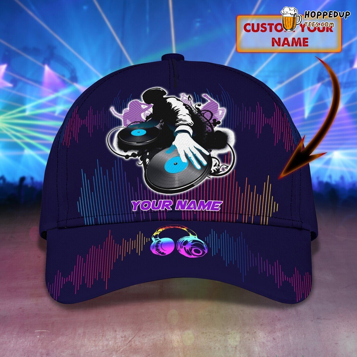 3D Classic Cap DJ X Pulse Personalized Name Unique Classic Hat Design