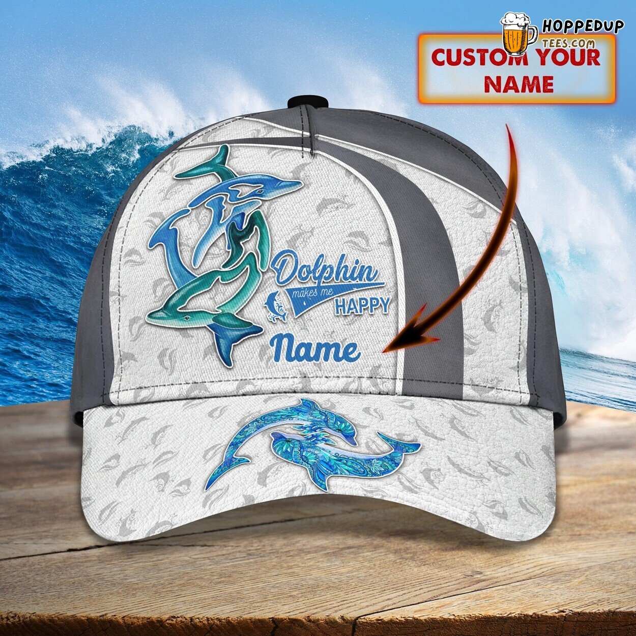 3D Classic Cap Dolphin Personalize Name Stylish Unique Quality Design Model