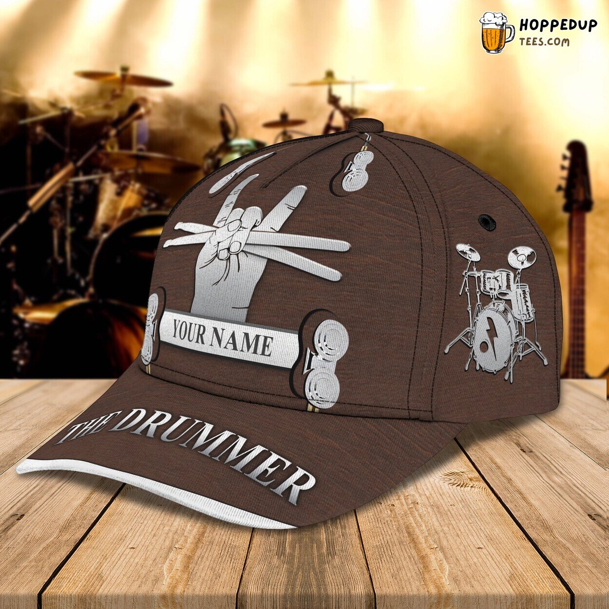 3D Classic Cap Drum Beat Personalized Name Music Enthusiast Hat