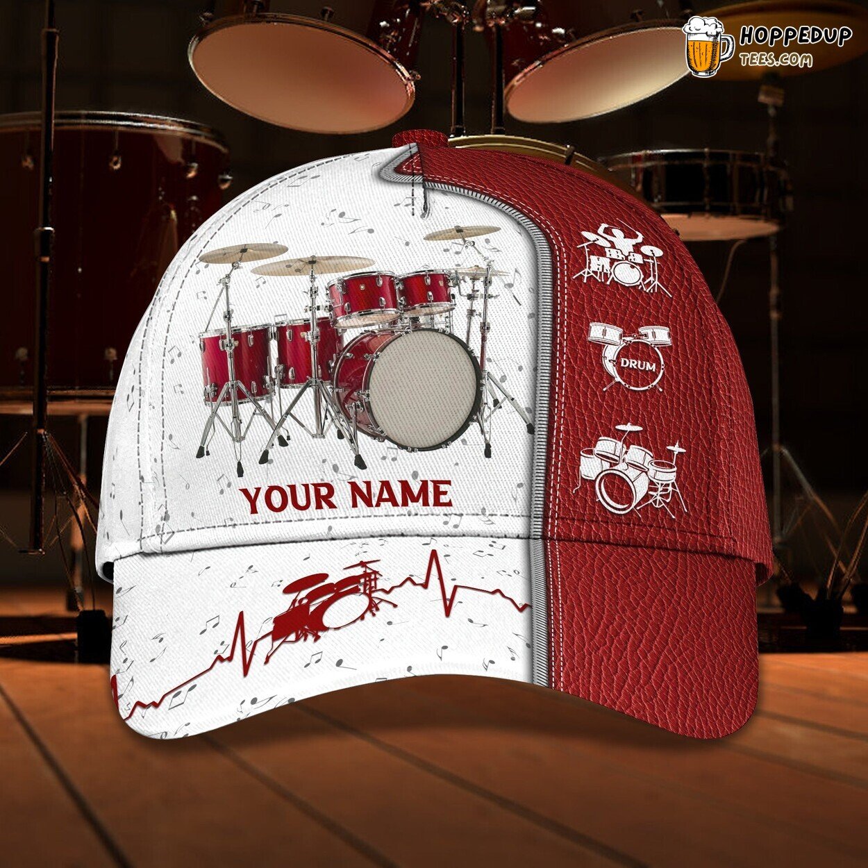 3D Classic Cap Drum Lovers Rhythm Personalized Name Hat Unique Experience