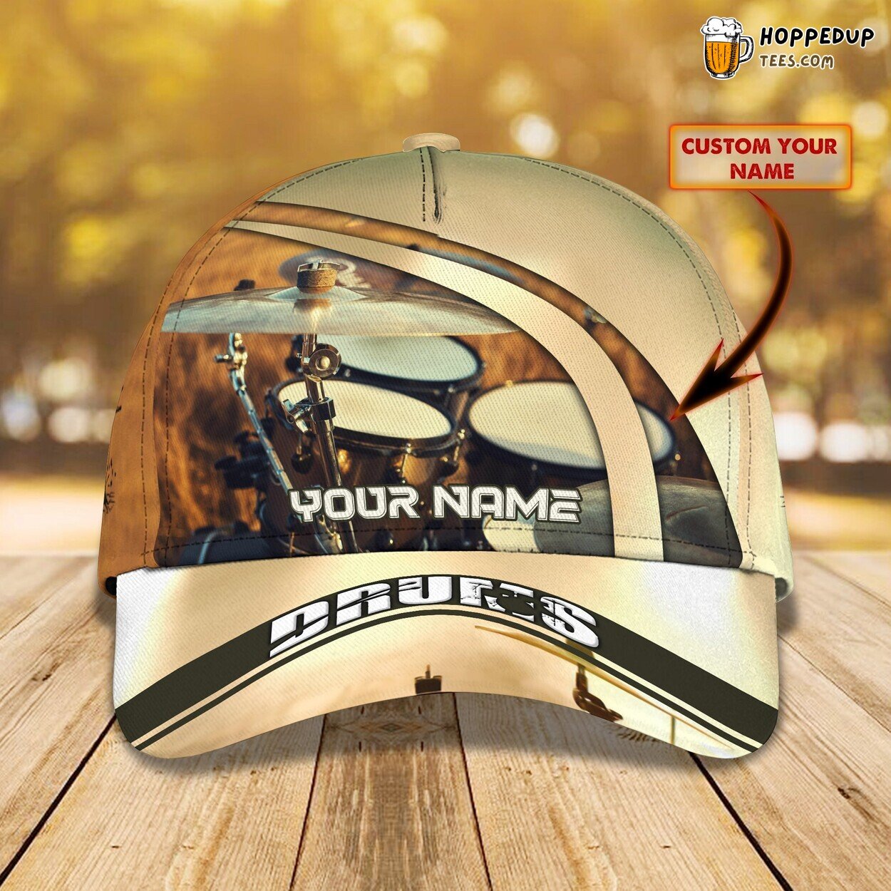 3D Classic Cap Drum Music Lovers Personalized Name Classic Hat Unique Design