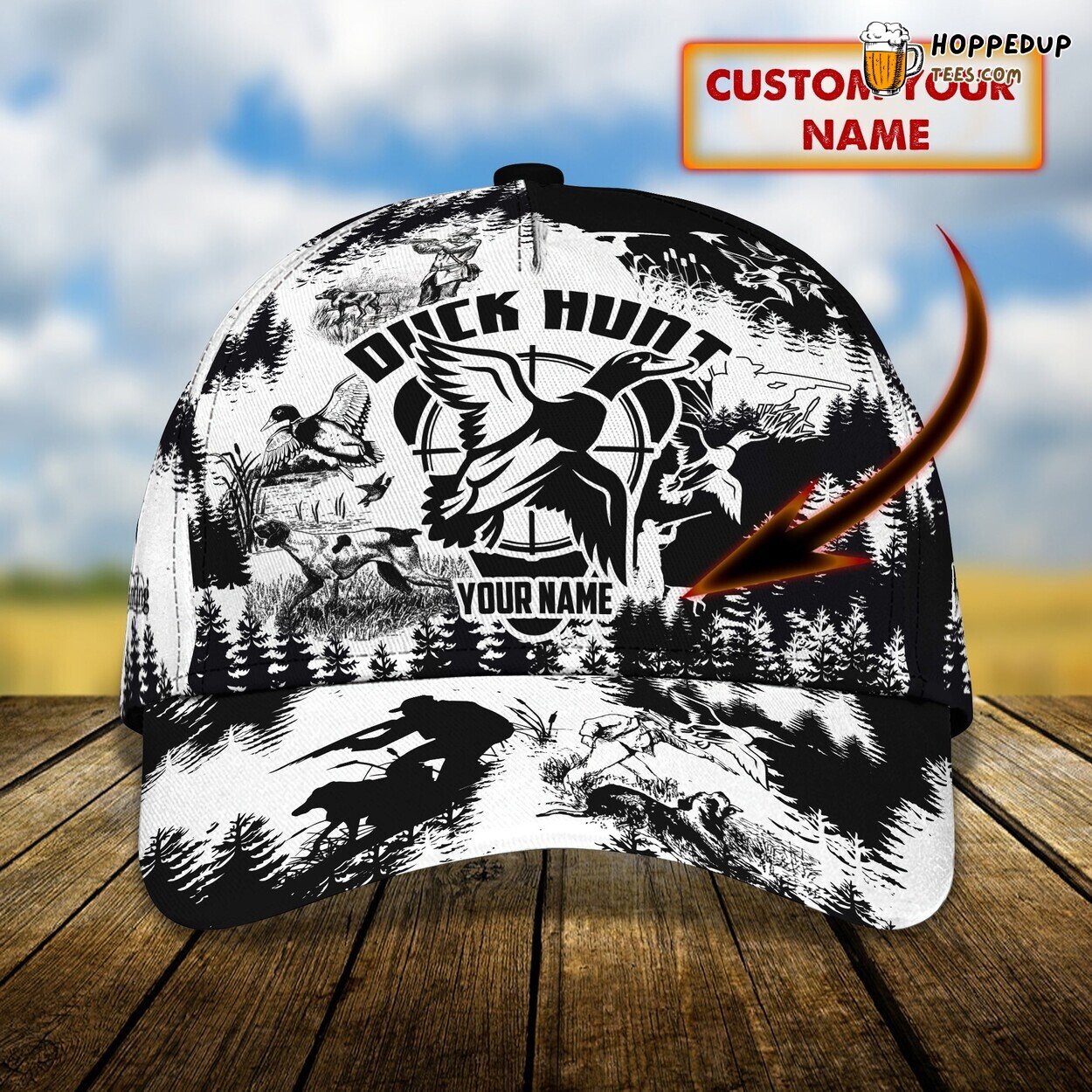 3D Classic Cap Duck Hunting Adventure Personalized Name Stylish Unique Premium Trend