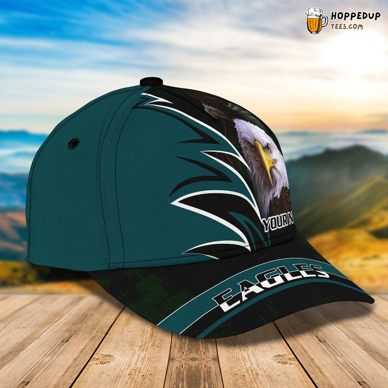 3D Classic Cap Eagles Majestic Flight Personalized Name Unique Hat Design