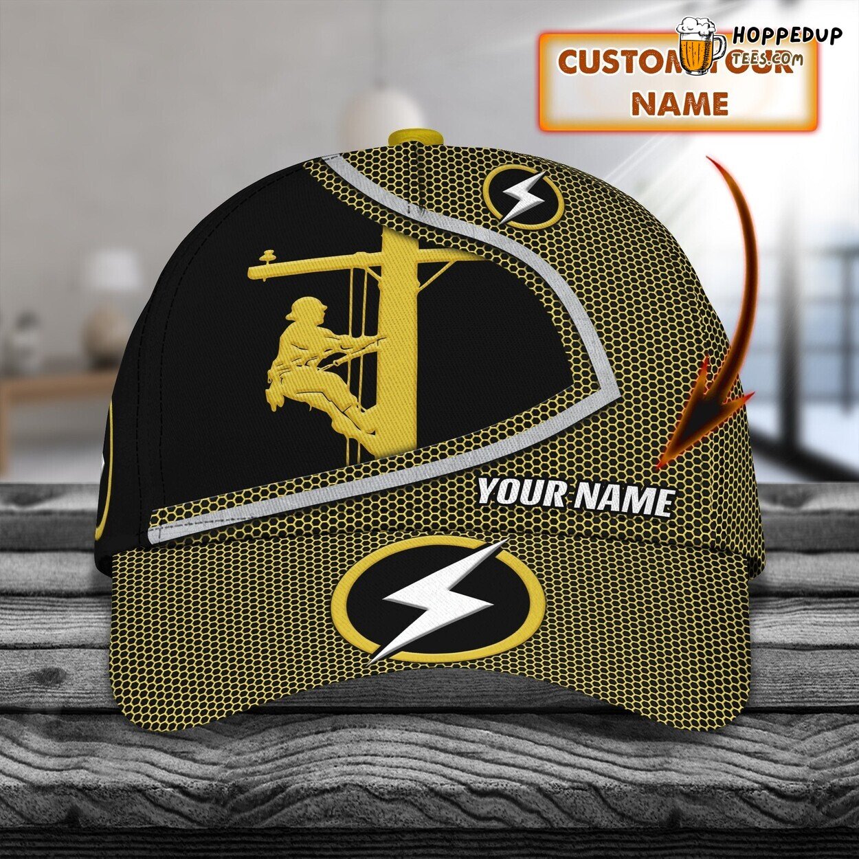 3D Classic Cap Electrician Craftsmanship Personalized Name Hat Unique Series