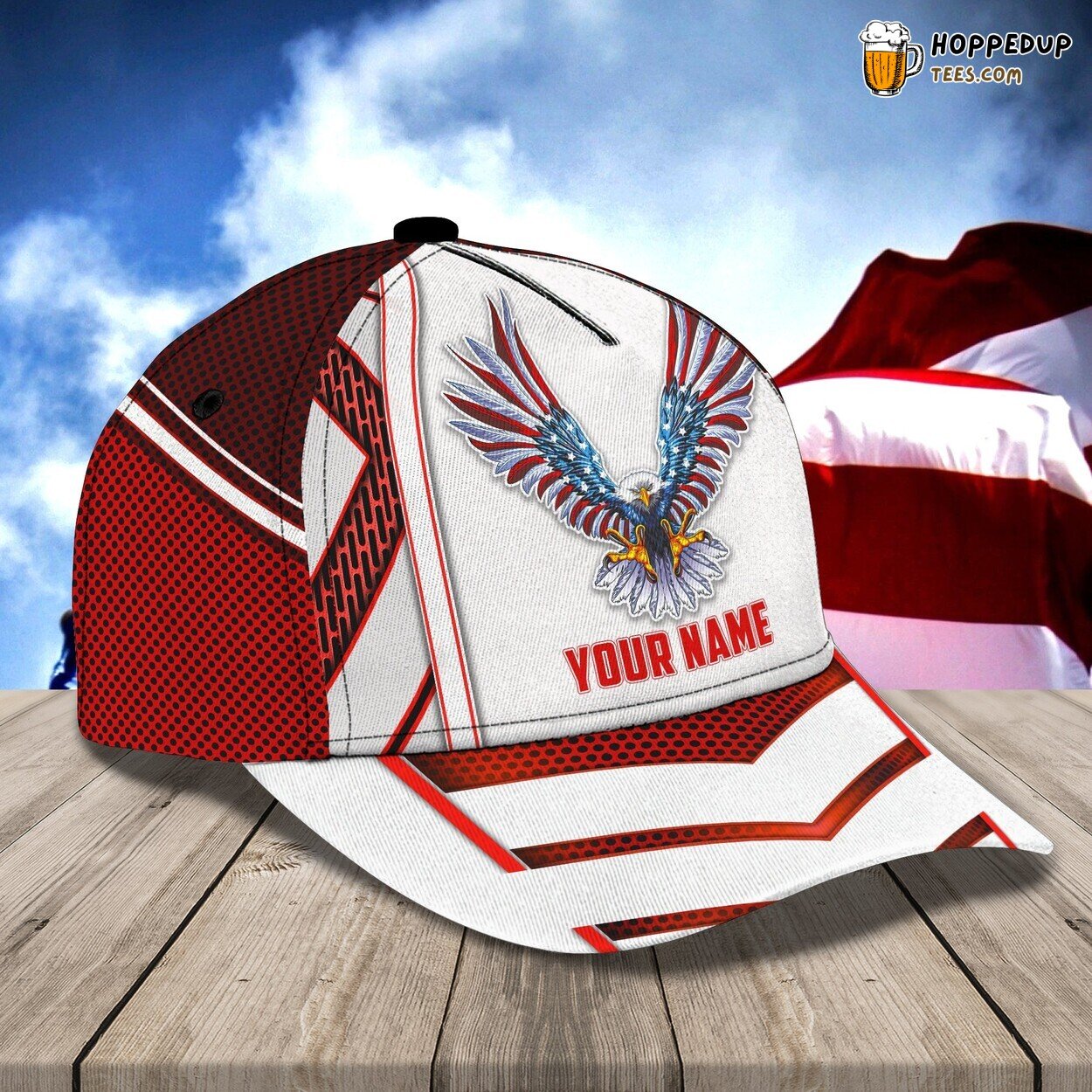 3D Classic Cap Embracing American Eagle Distinct Hat Personalized Name Love