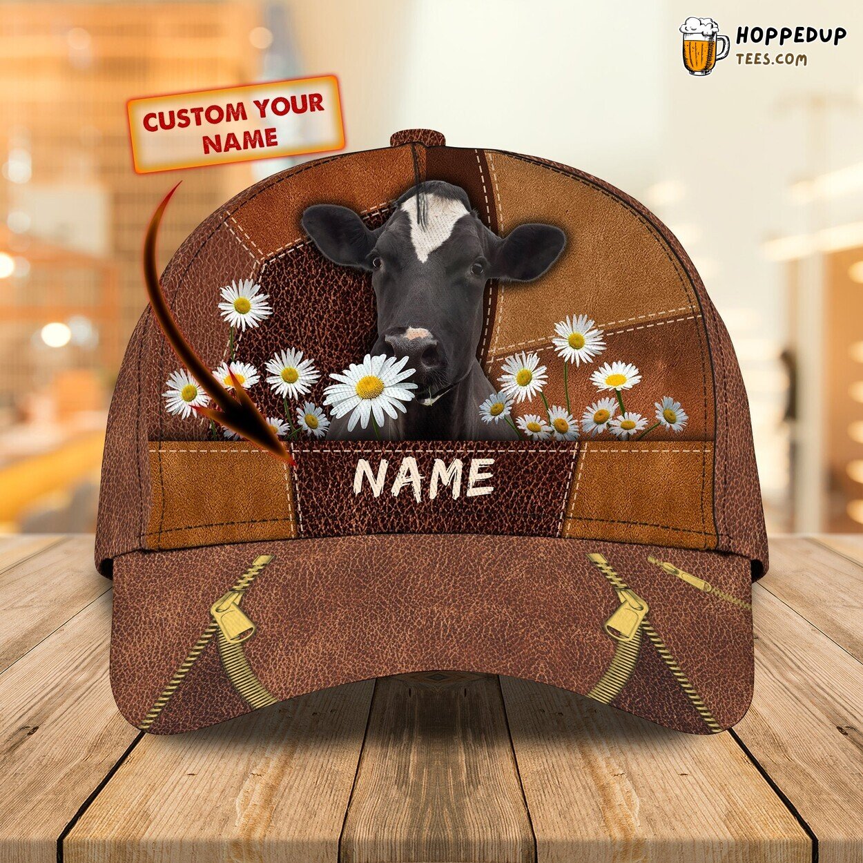 3D Classic Cap Embracing Cow’s Beauty Personalized Name Hat Distinct Design