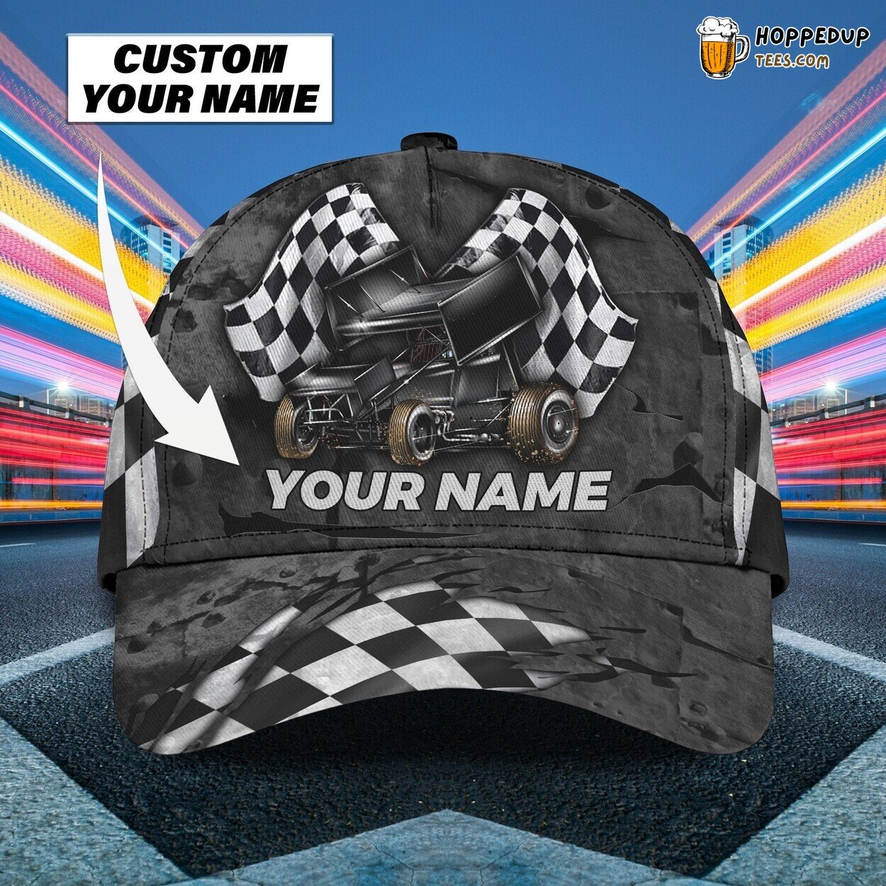 3D Classic Cap Embracing Dirt Racing Adventures Personalized Name Hat Design
