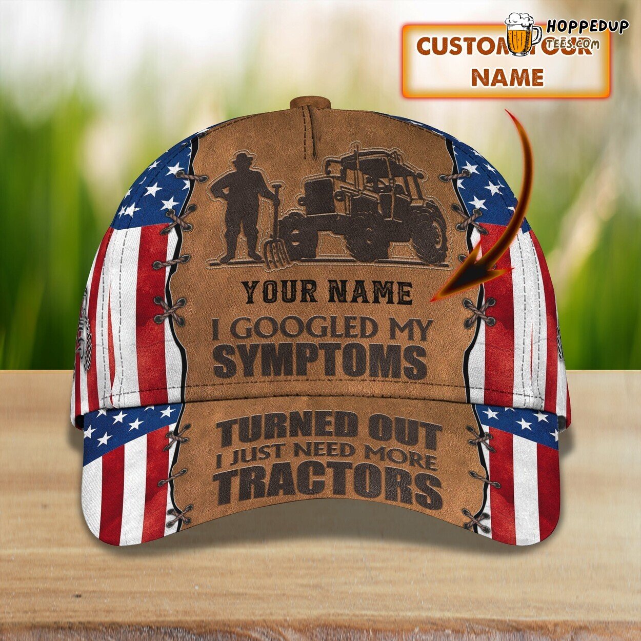 3D Classic Cap Endless Love for Tractors Personalized Name Stylish Unique Best Trend