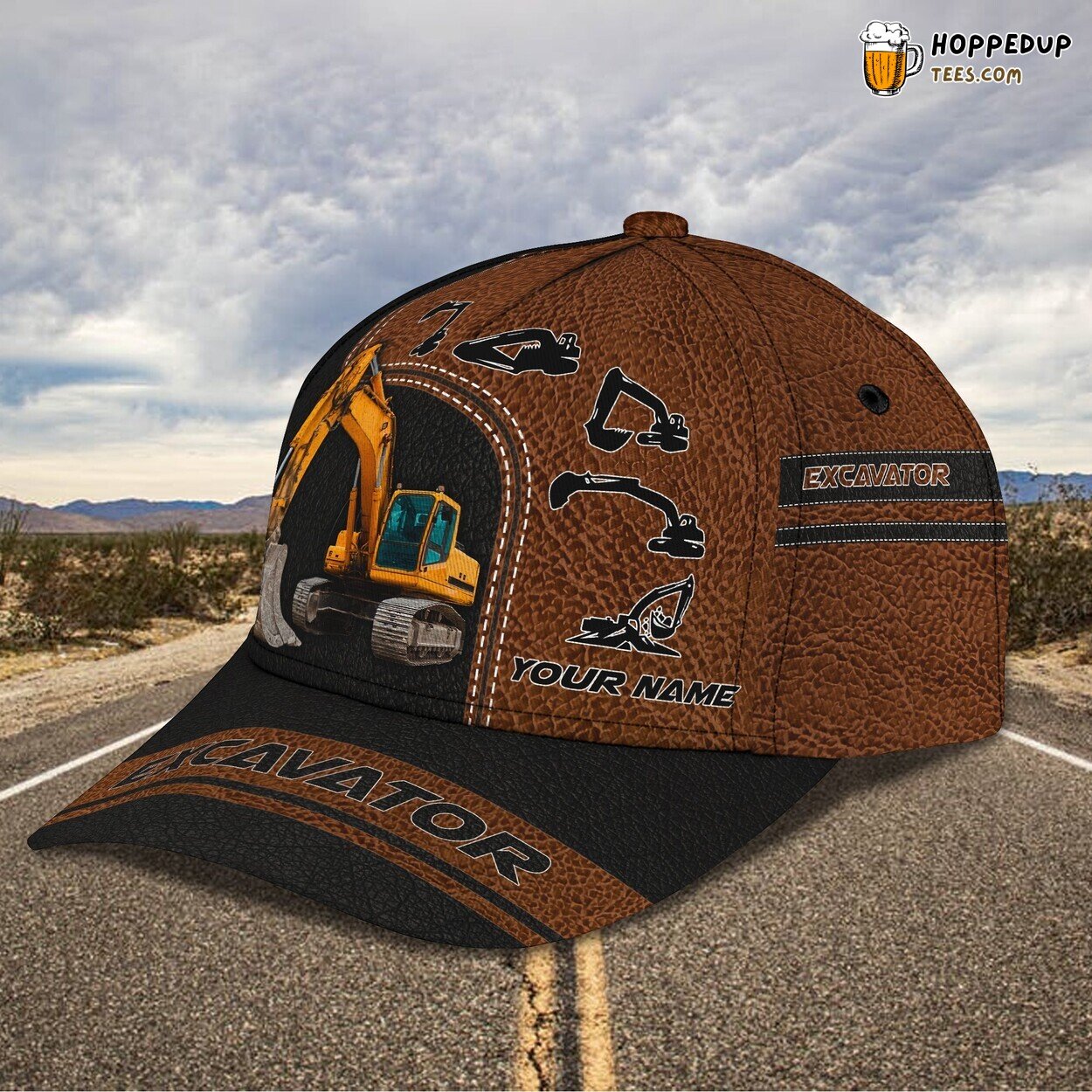 3D Classic Cap Excavator Mastery Personalized Name Hat Tribute 3D Classic Cap Excavator Mastery Personalized Name Hat Tribute