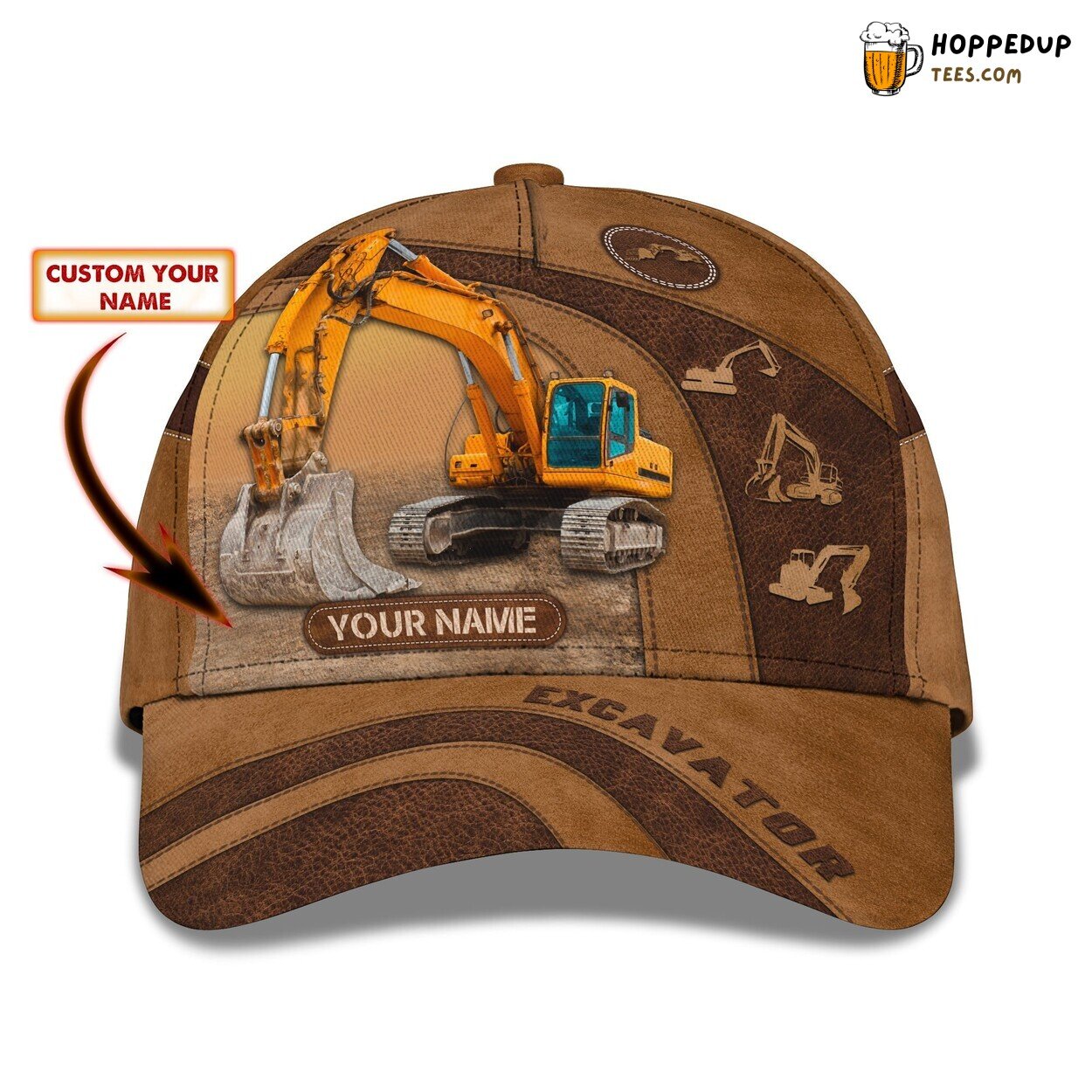 3D Classic Cap Excavator Professionals Personalized Name Hat Unique Tribute