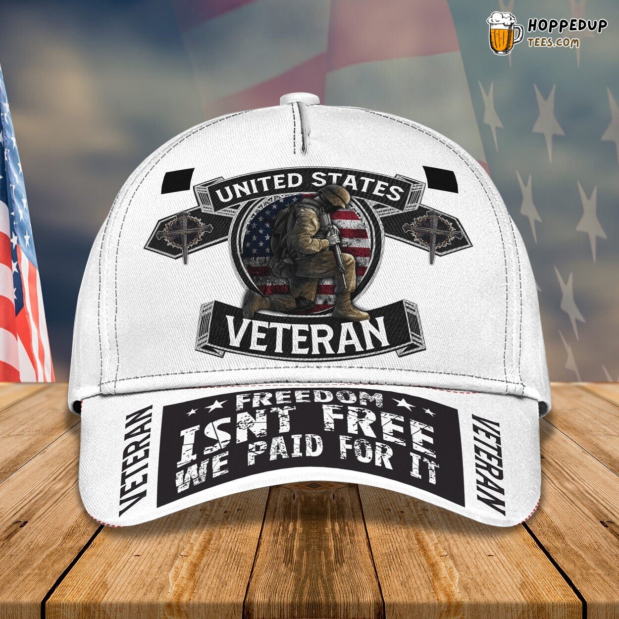 3D Classic Cap Freedom Veteran Personalized Name Classic Hat Unique Experience