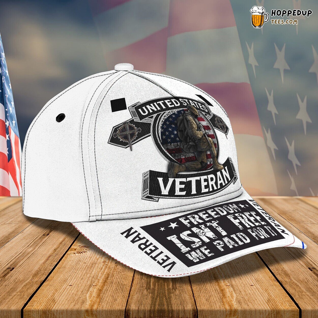 3D Classic Cap Freedom Veteran Personalized Name Classic Hat Unique Experience 3D Classic Cap Freedom Veteran Personalized Name Classic Hat Unique Experience