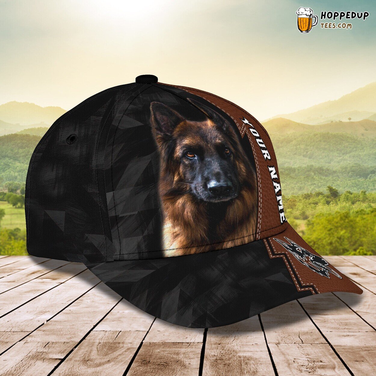 3D Classic Cap German Shepherd Personalized Name Elegant Unique Design