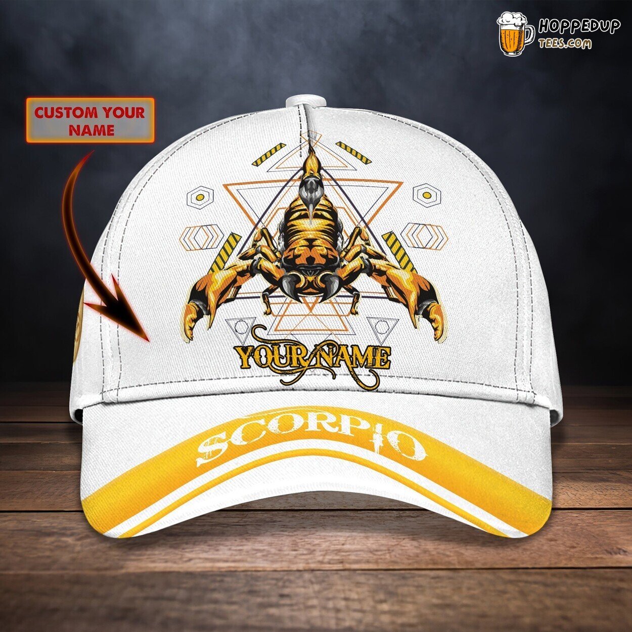 3D Classic Cap Gold Edition Scorpio Zodiac Personalized Name Hat Tribute