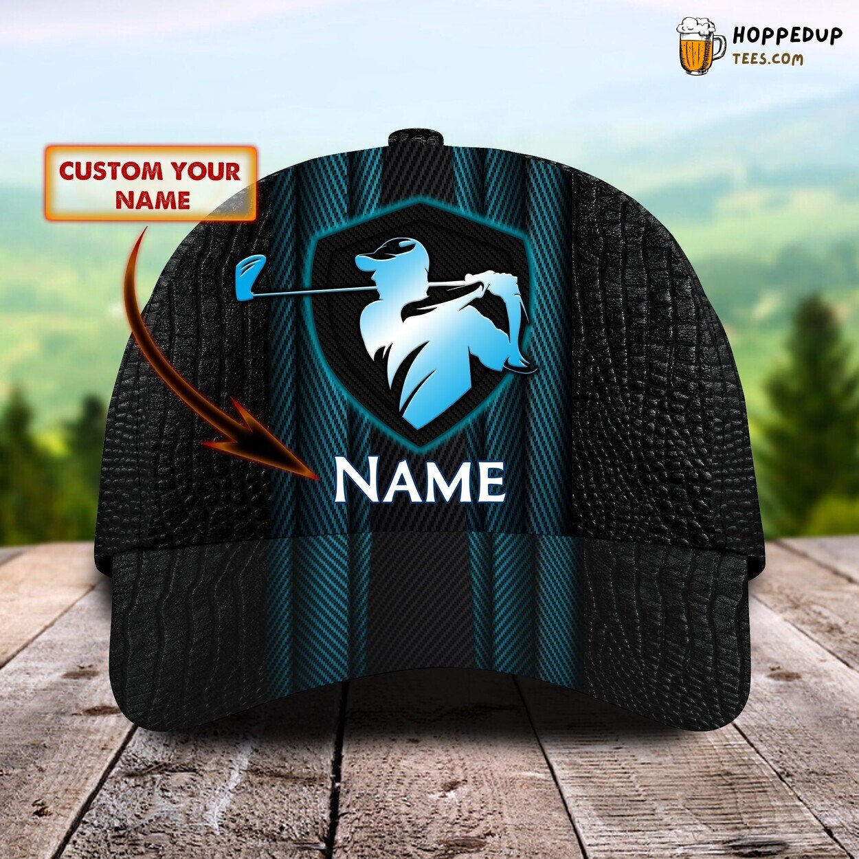 3D Classic Cap Golf Aficionado Personalized Name Distinct Design