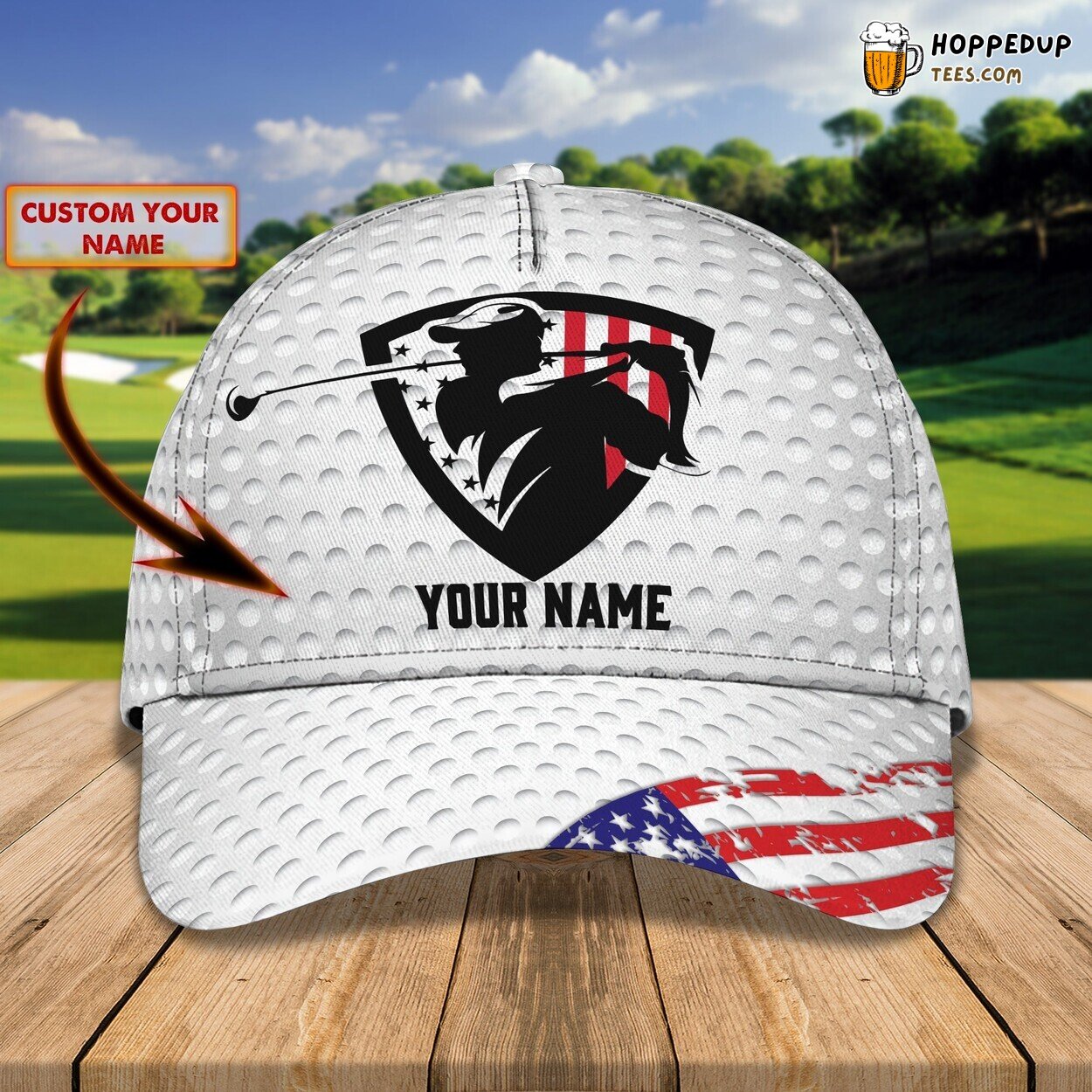 3D Classic Cap Golf Enthusiast Personalized Name Hat Tribute Design