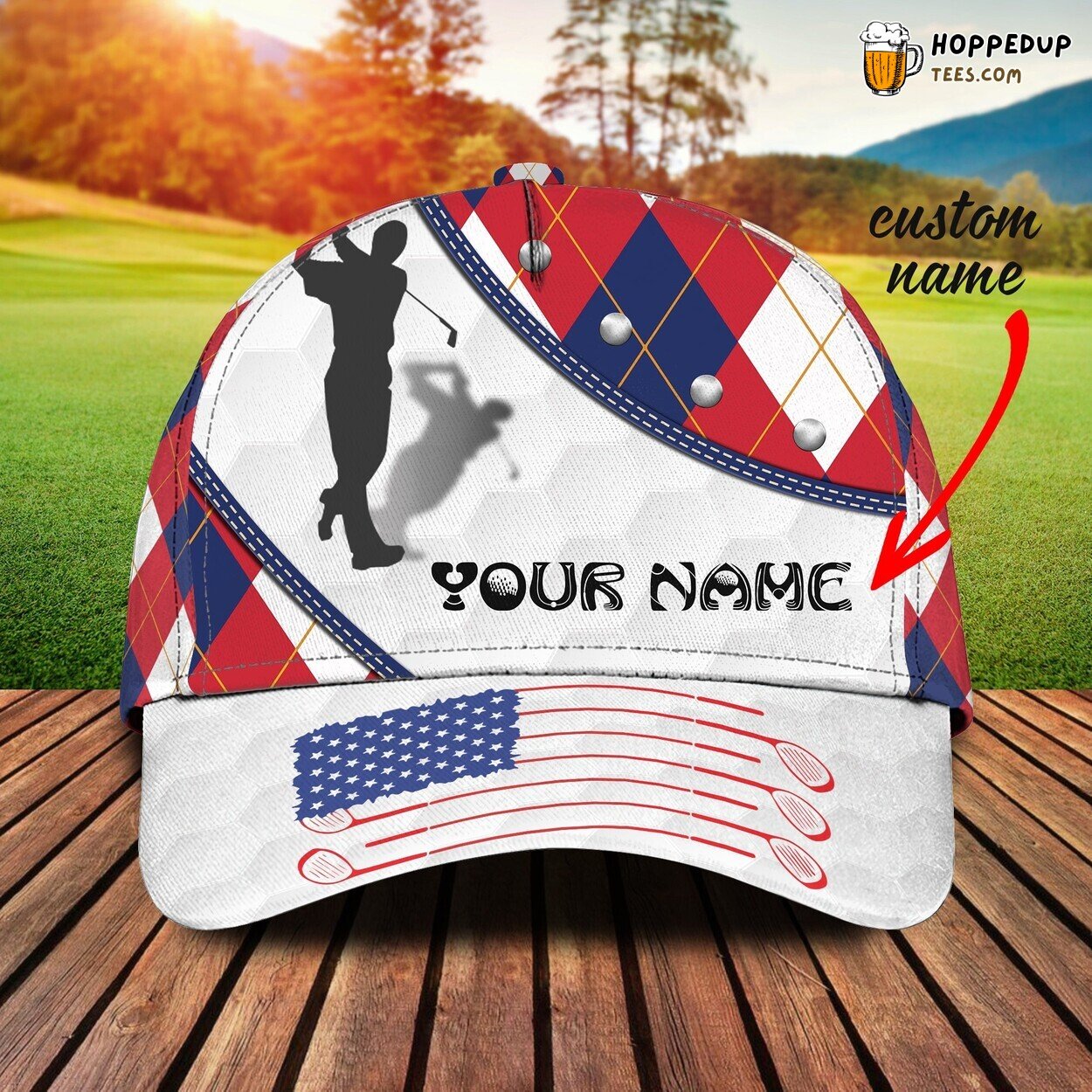 3D Classic Cap Golf Enthusiast Personalized Name Unique Classic Hat