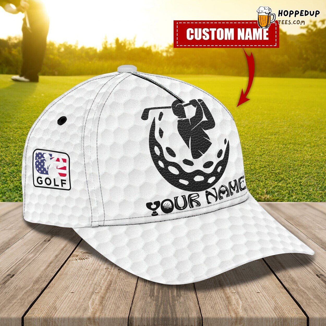 3D Classic Cap Golf Lover Personalized Name Signature Design Hat