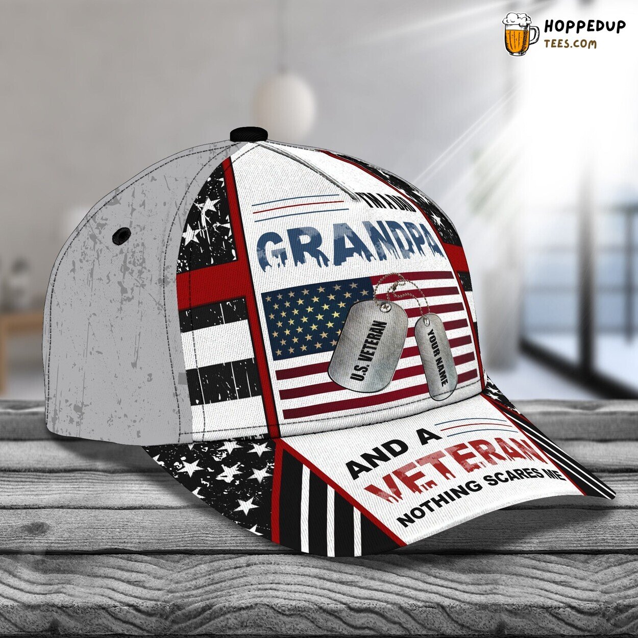 3D Classic Cap Grandpa Dad Veteran Personalized Name Classic Hat Design Tribute