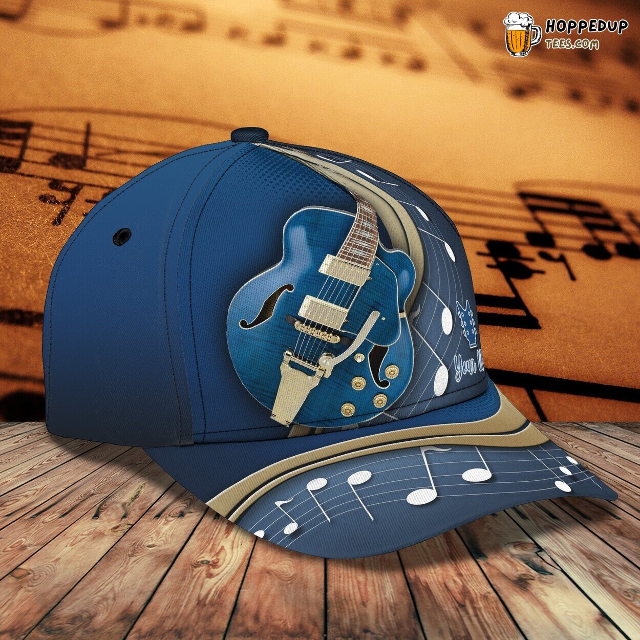 3D Classic Cap Guitar Enthusiast Series Personalized Name Classic Hat Tribute