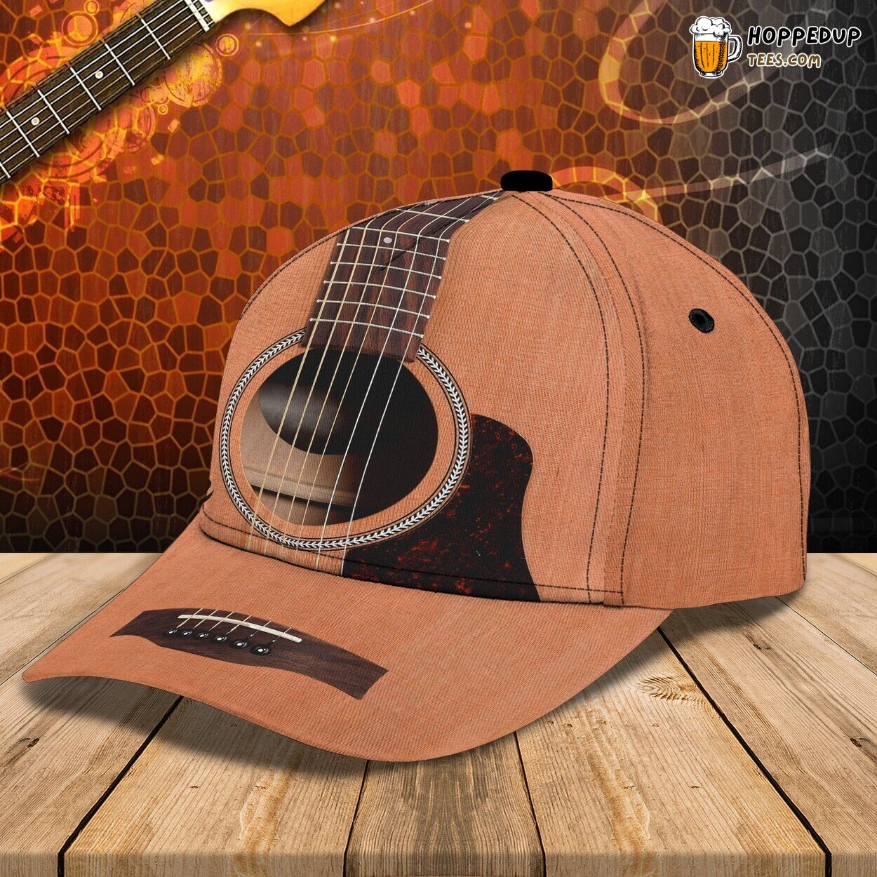 3D Classic Cap Guitar Enthusiasts Personalized Name Classic Hat Design Tribute