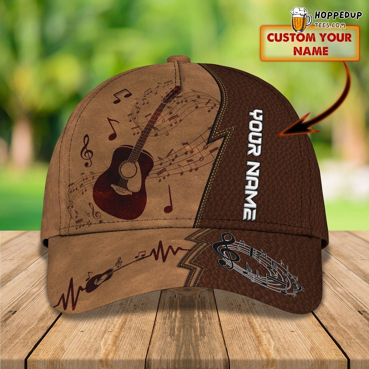 3D Classic Cap Guitar Melodies Personalized Name Unique Design Hat