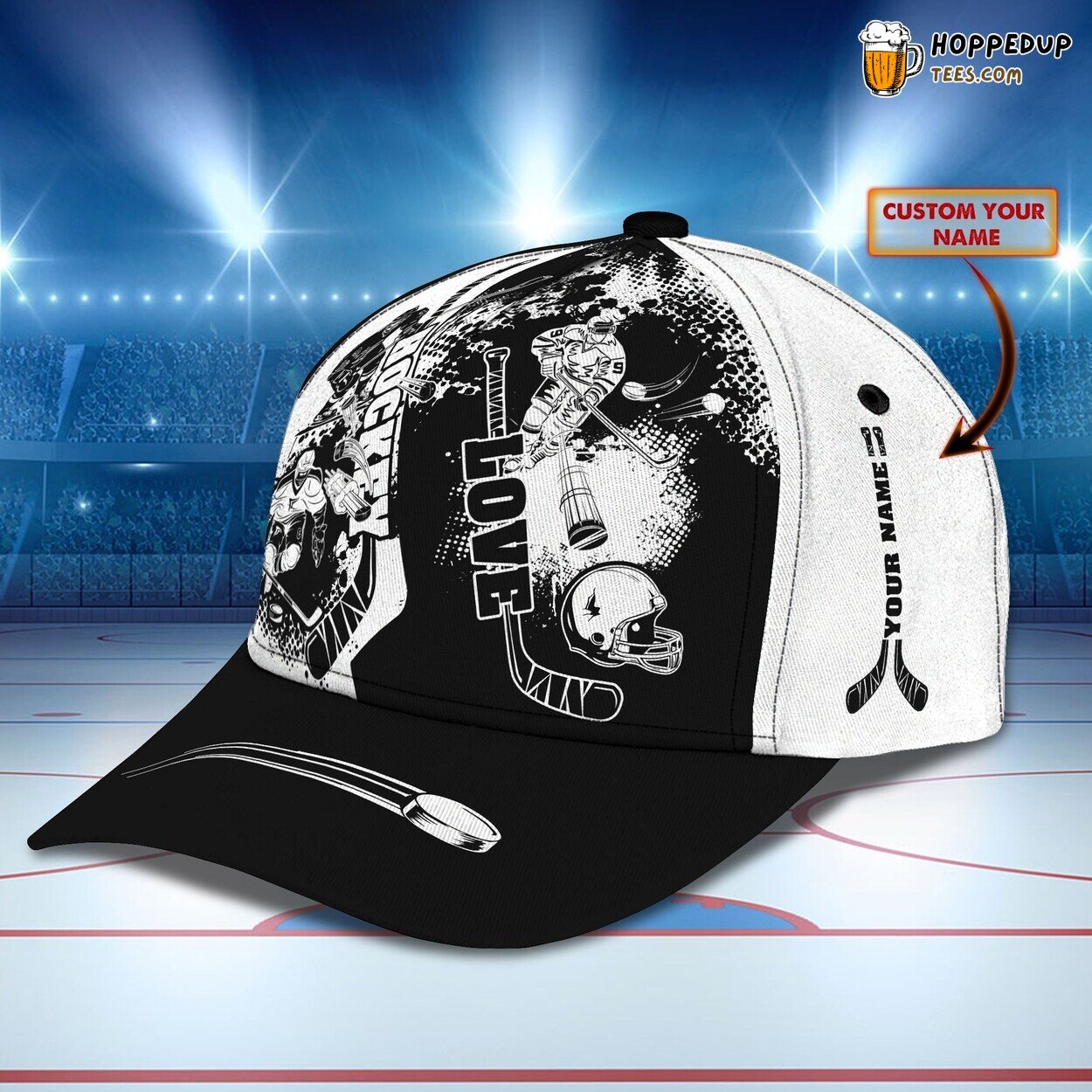 3D Classic Cap Hockey Game Passion Personalized Name Unique Hat Design