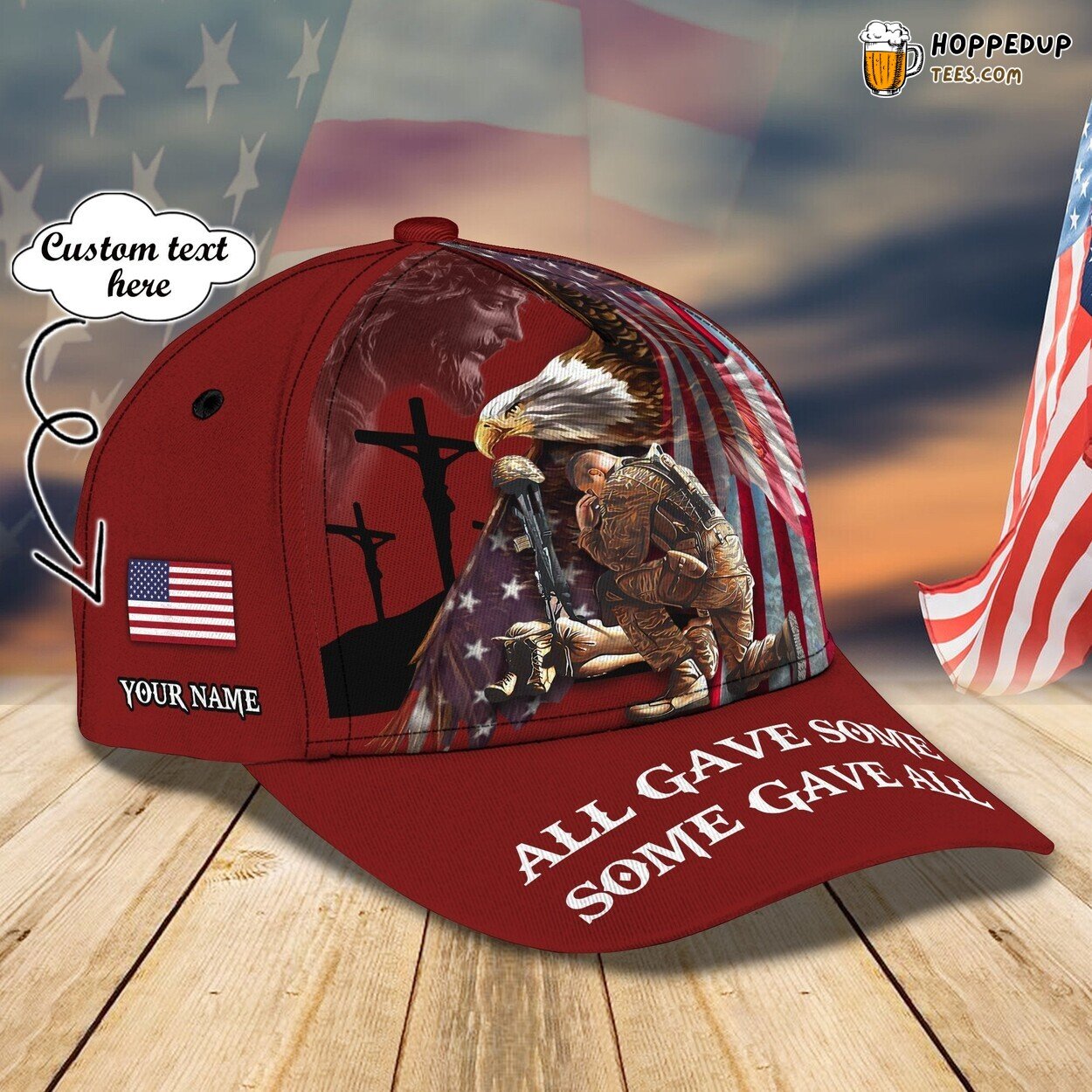 3D Classic Cap Honoring All Veterans Personalized Name Classic Hat Tribute