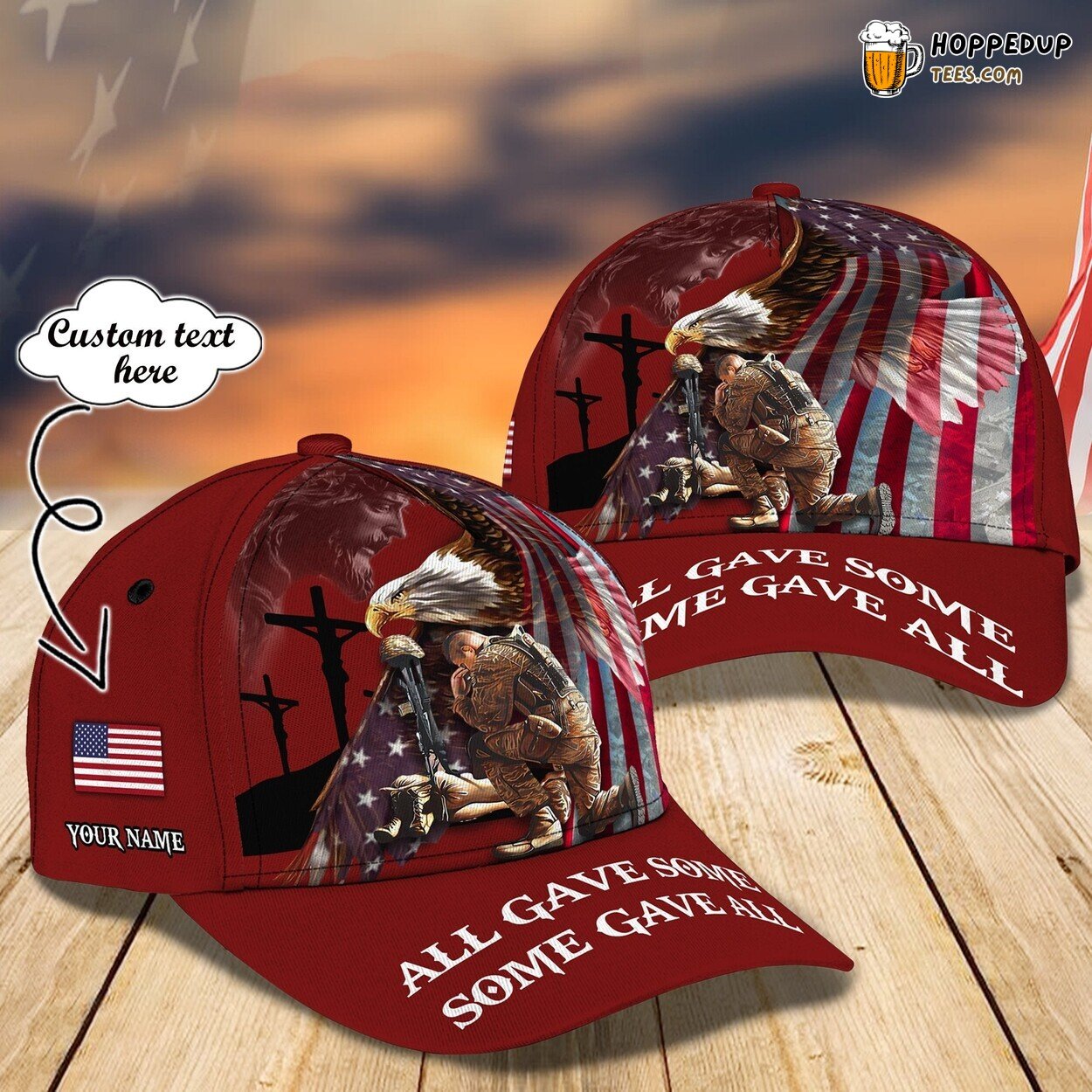 3D Classic Cap Honoring All Veterans Personalized Name Classic Hat Tribute