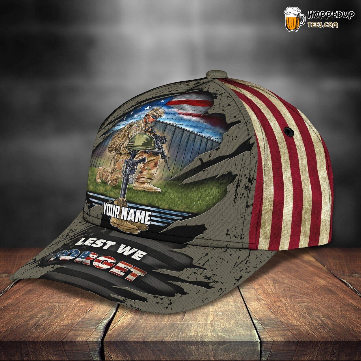 3D Classic Cap Honoring All Veterans Personalized Name Hat Unique Design