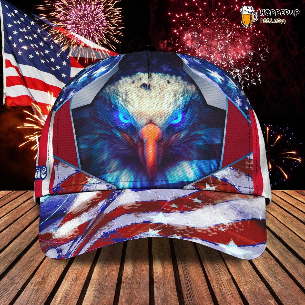 3D Classic Cap Honoring American Eagle Personalized Name Distinctive Hat