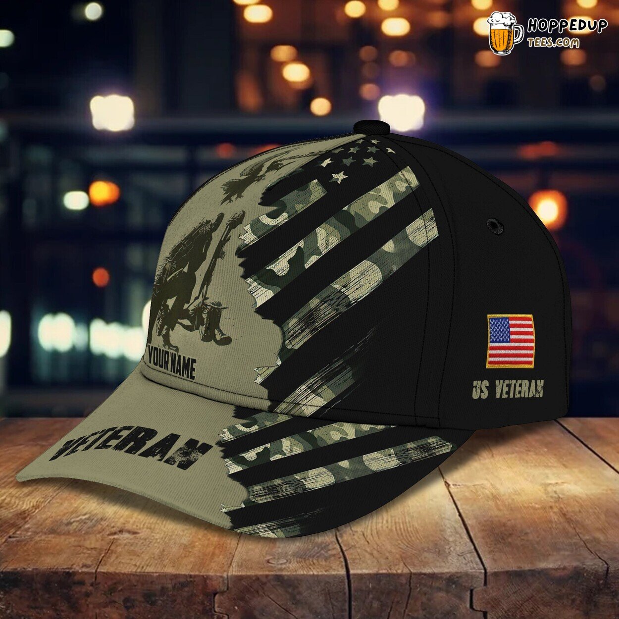3D Classic Cap Honoring Brave Veteran Personalized Name Hat Design 3D Classic Cap Honoring Brave Veteran Personalized Name Hat Design