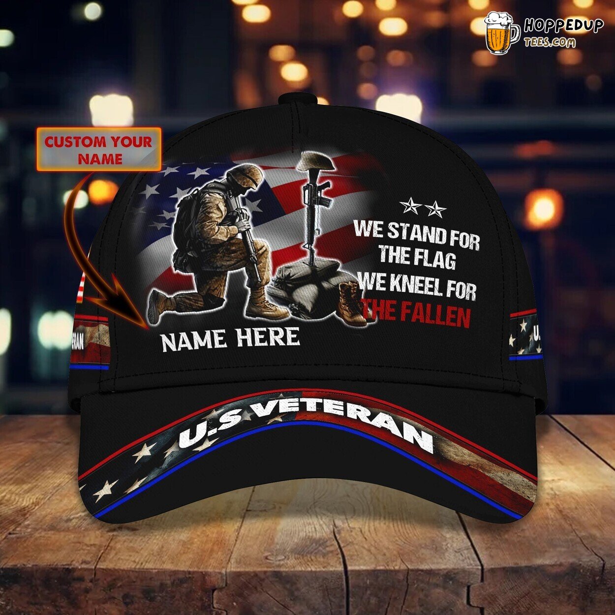 3D Classic Cap Honoring Brave Veterans Personalized Name Unique Hat