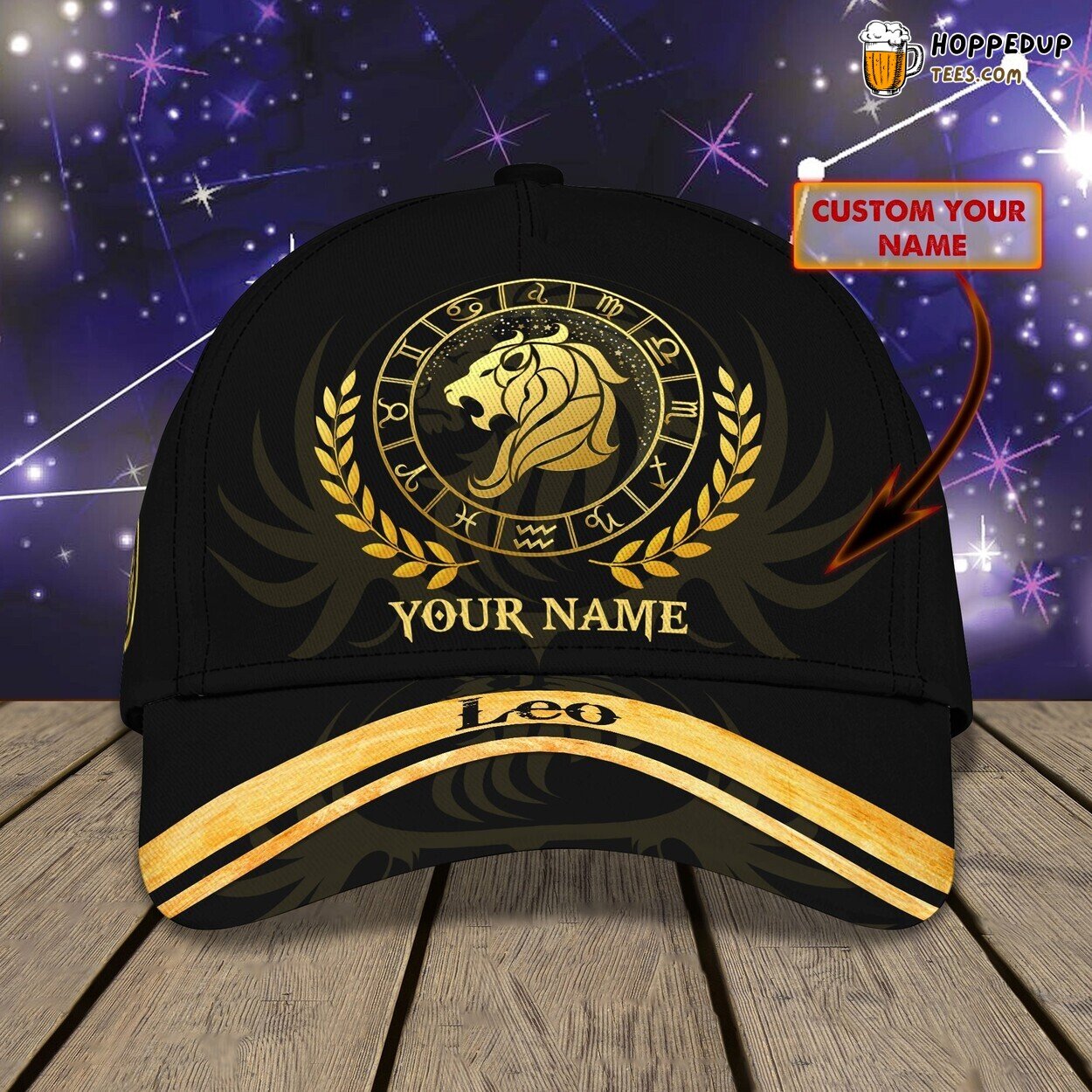 3D Classic Cap Honoring Leo Zodiac Personalized Name Unique Hat Tribute Design