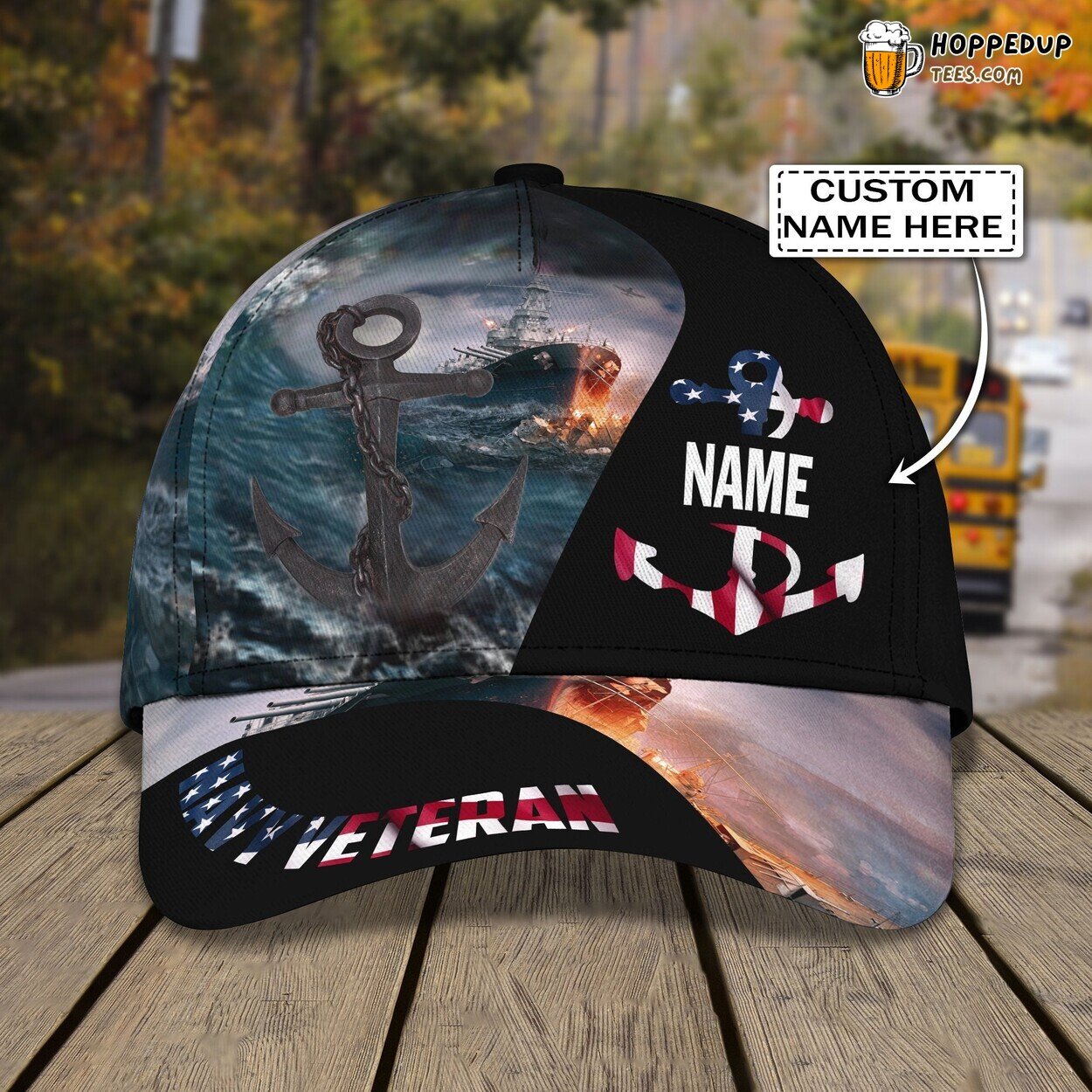 3D Classic Cap Honoring Navy Veterans Personalized Name Classic Hat Tribute