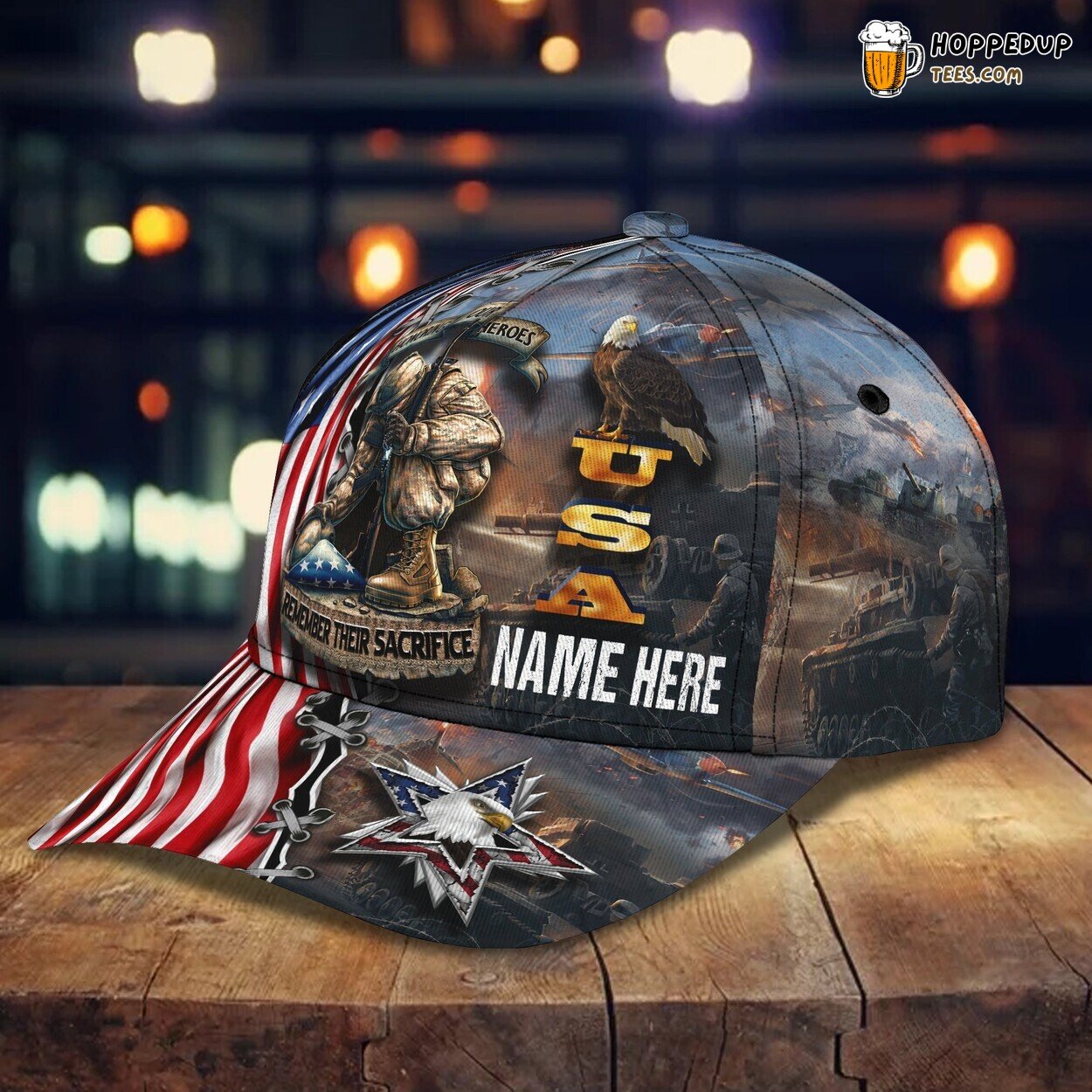 3D Classic Cap Honoring Our Heroes Personalized Name Unique Hat Design