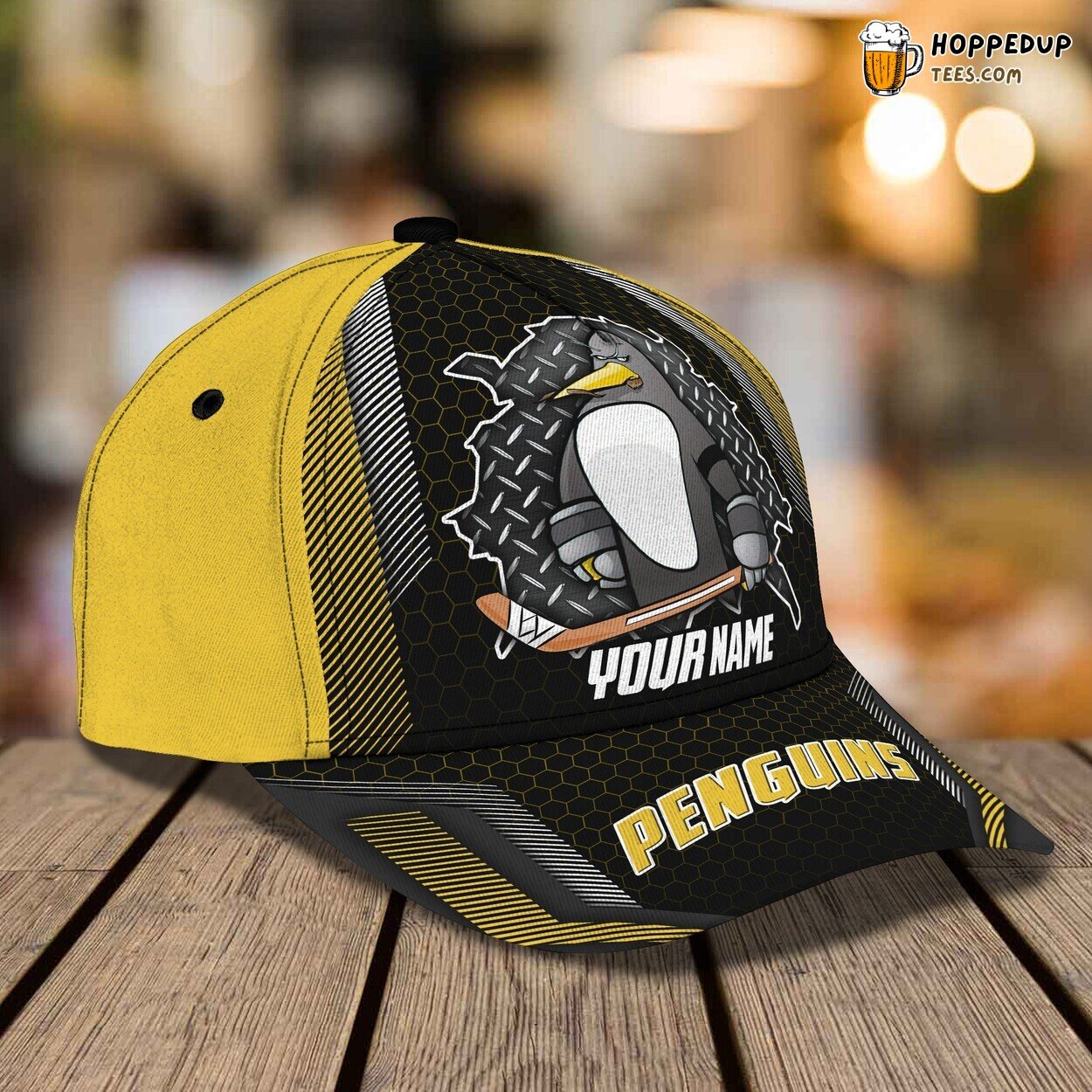 3D Classic Cap Honoring Pittsburgh Penguins Personalized Name Hat Design Series